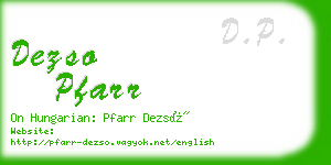 dezso pfarr business card